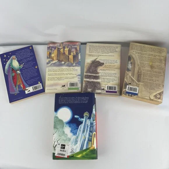 Lot of 5 Harry Potter Bloomsbury UK Book Stone Chamber Prisoner Goblet Hallows - Picture 6 of 16